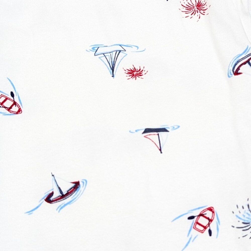 Pepco Full length Soft Cotton leggings Skinny Fit stretchy White Sailboats NWOT - Picture 5 of 6